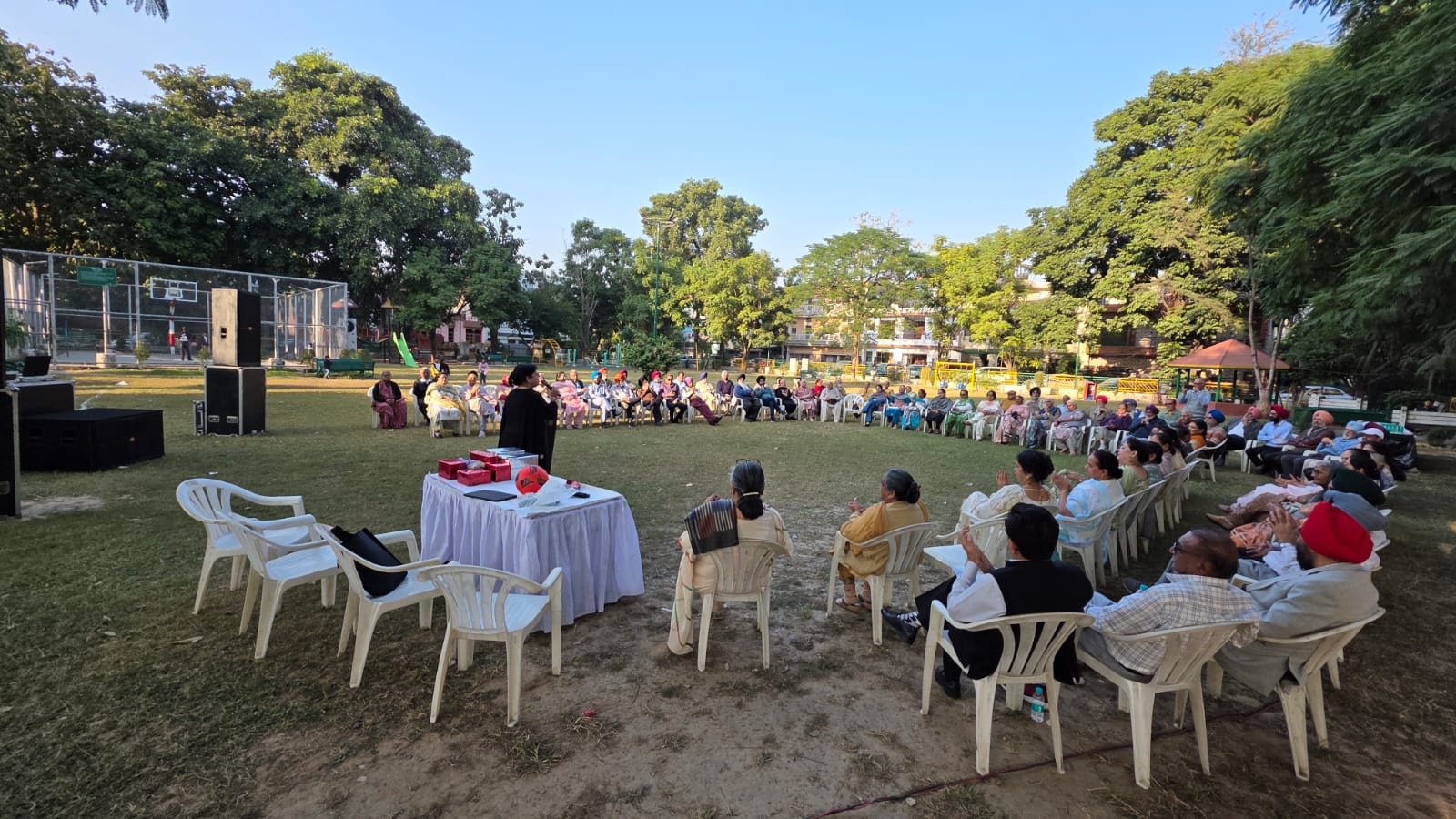 Residents and community members gathered in the society park for RWA 10 Marla Phase 3B2 meeting