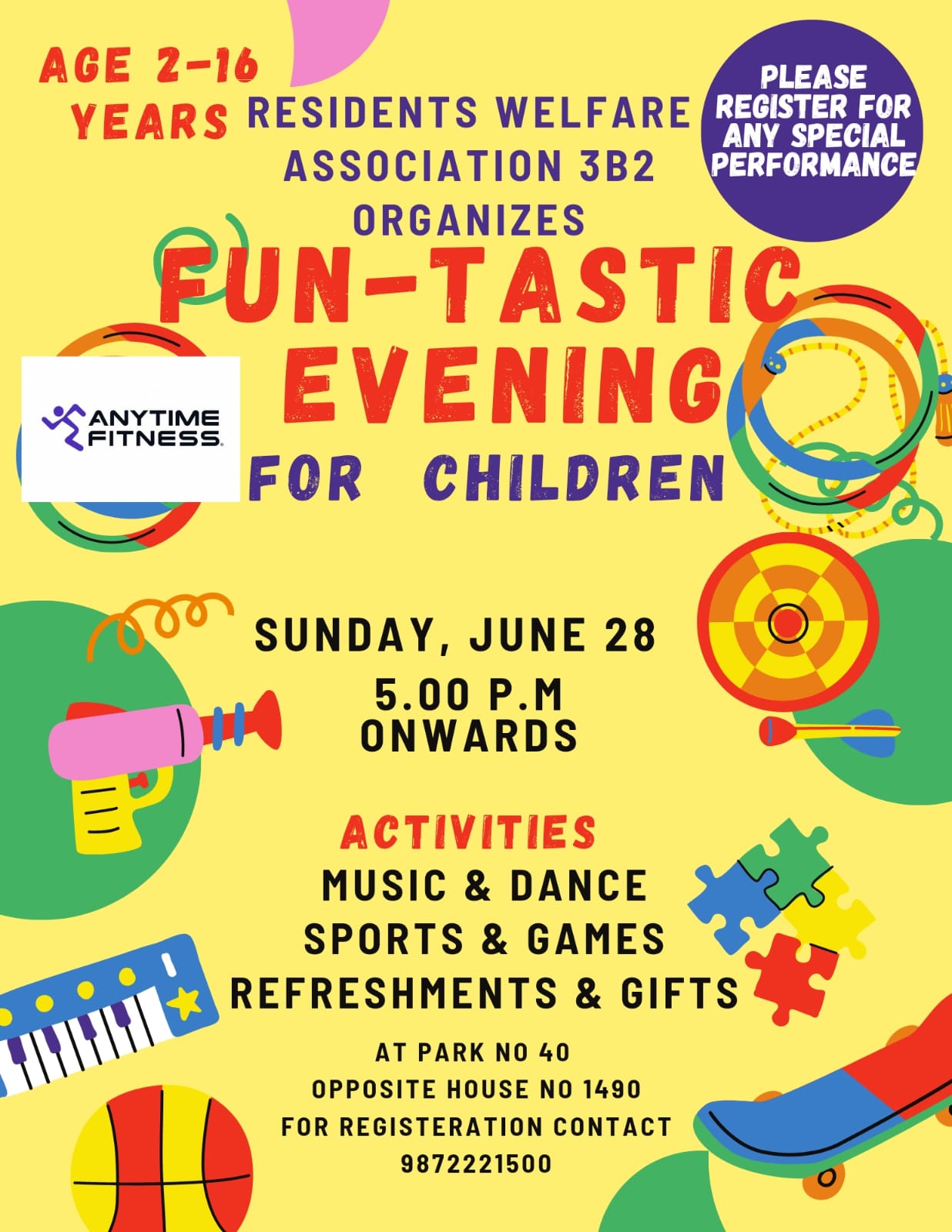 Fun-tastic Evening for Children Event Announcement Poster